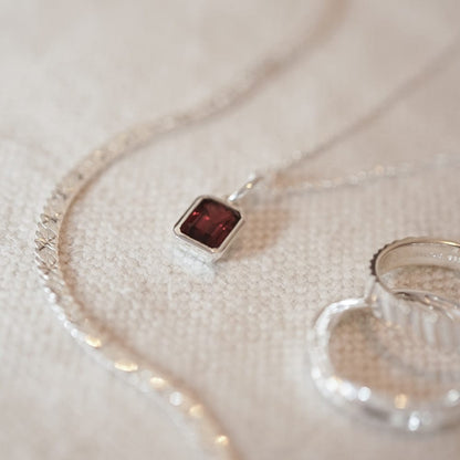 Birthstone Charm Pendant Sterling Silver
