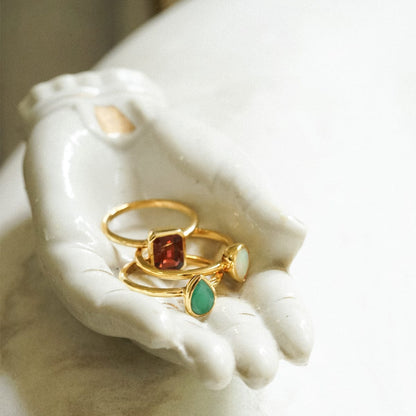 Birthstone Ring 18ct Gold Plate