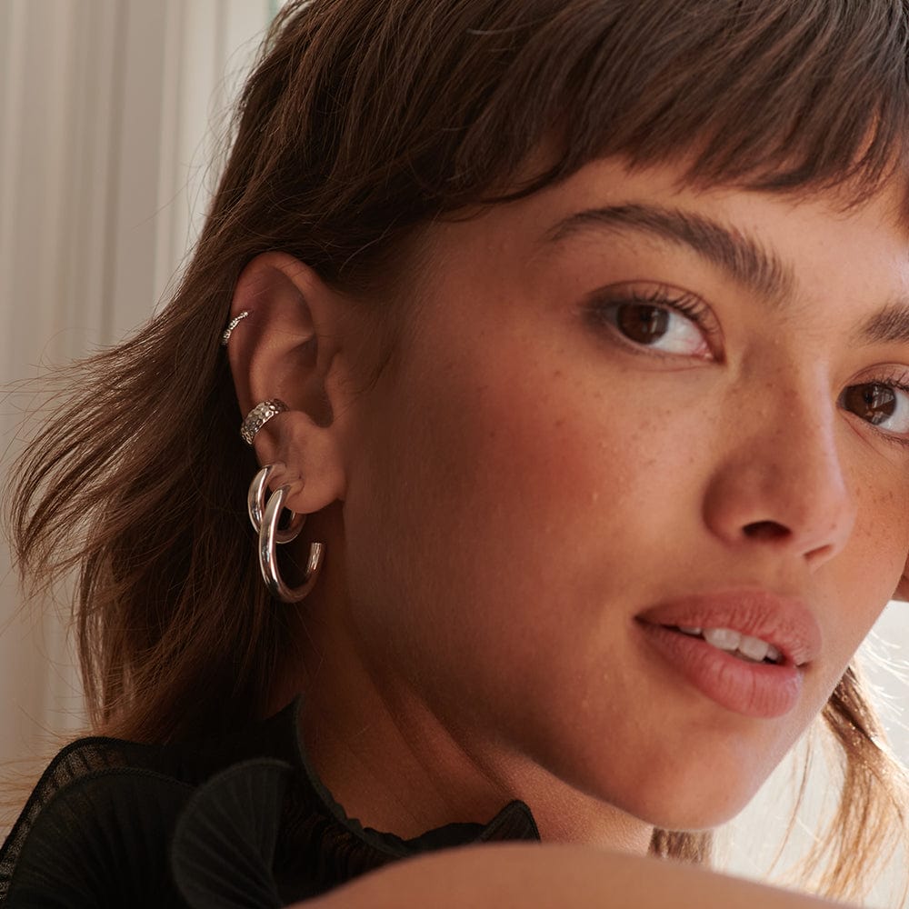 Bold Hoop Earrings Sterling Silver