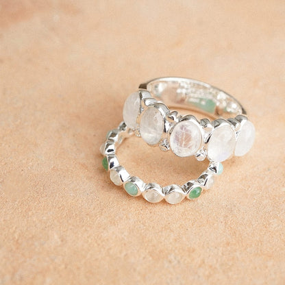 Bold Moonstone Ring Sterling Silver
