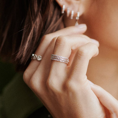 Coral Stacking Ring Sterling Silver