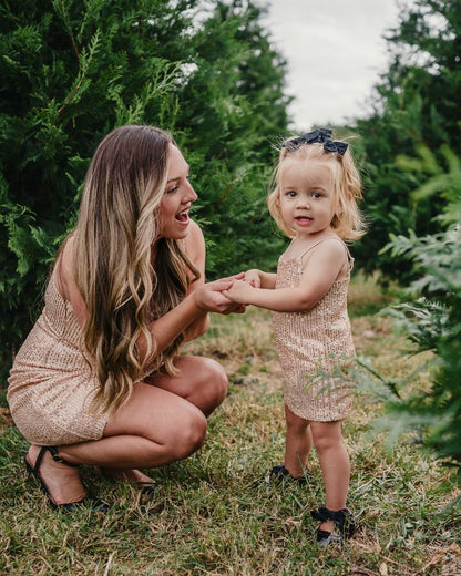 Cordelia Sequin Party Dress - Rose Gold