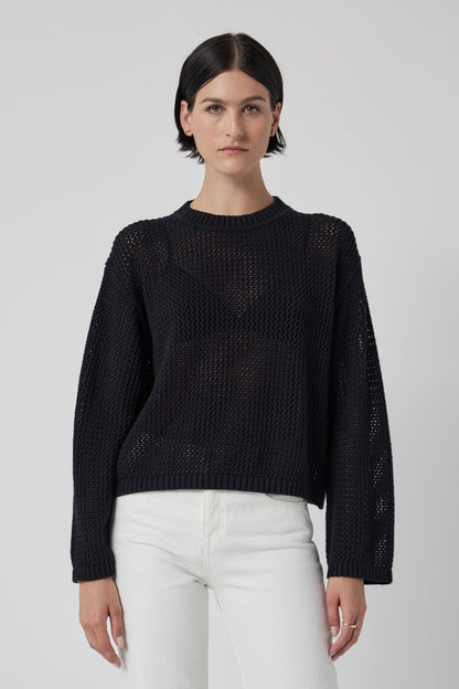 KANAN COTTON CASHMERE MESH SWEATER