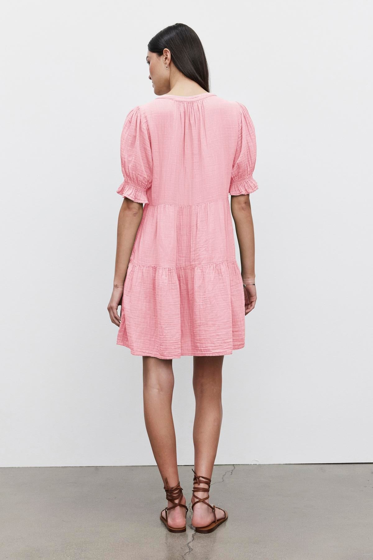 CLARISSA COTTON GAUZE TIERED DRESS