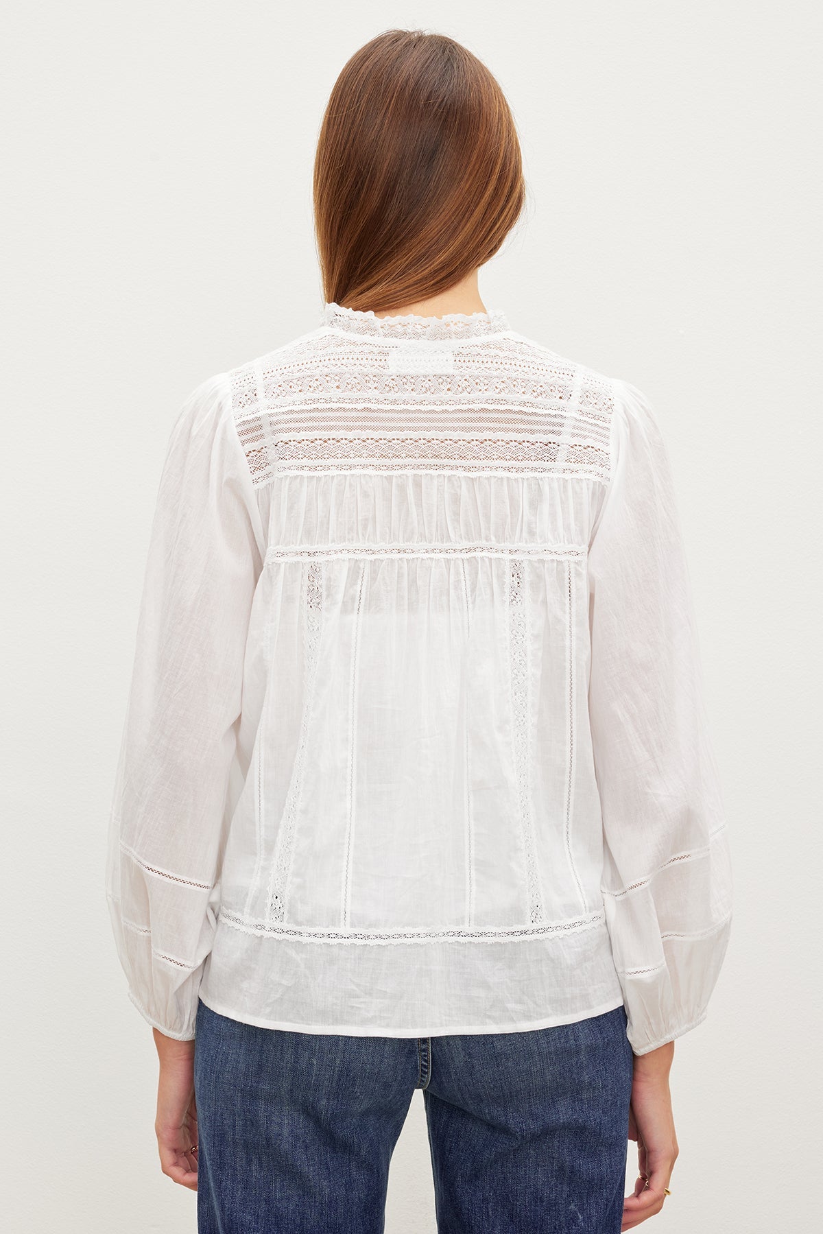 LIAM COTTON LACE BUTTON FRONT TOP