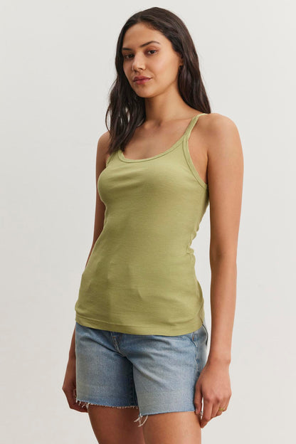 ALIZA RIBBED COTTON LAYERING TANK