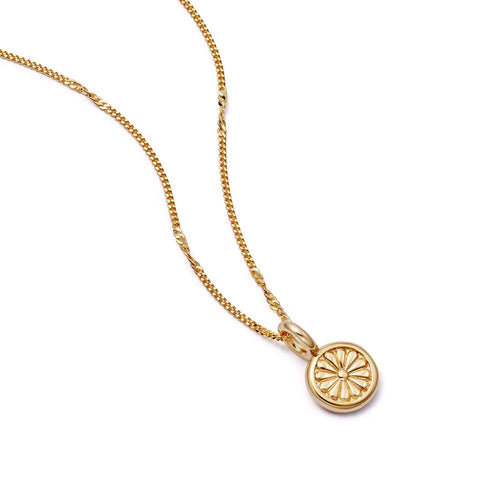 Daisy Bloom Mini Pendant Necklace 18ct Gold Plate