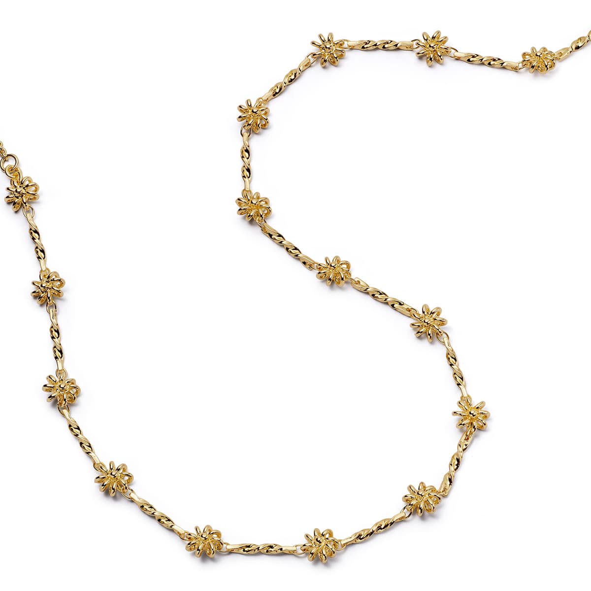 Daisy Chain Twist Necklace 18ct Gold Plate
