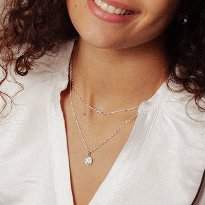 Daisy Twist Necklace Layering Set Sterling Silver