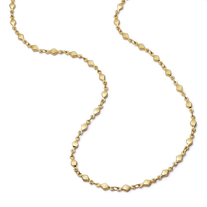 Diamond Disc Chain Necklace 18ct Gold Plate