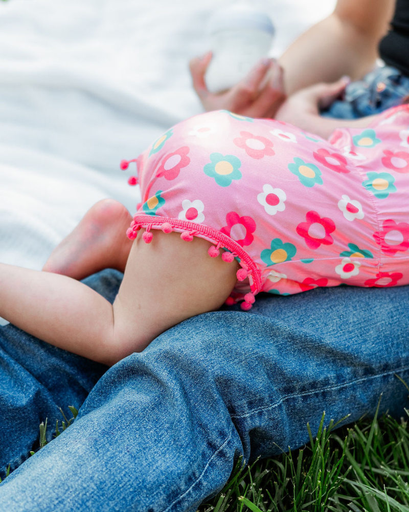 Dillon Pom Pom Romper - Bubblegum Blossom
