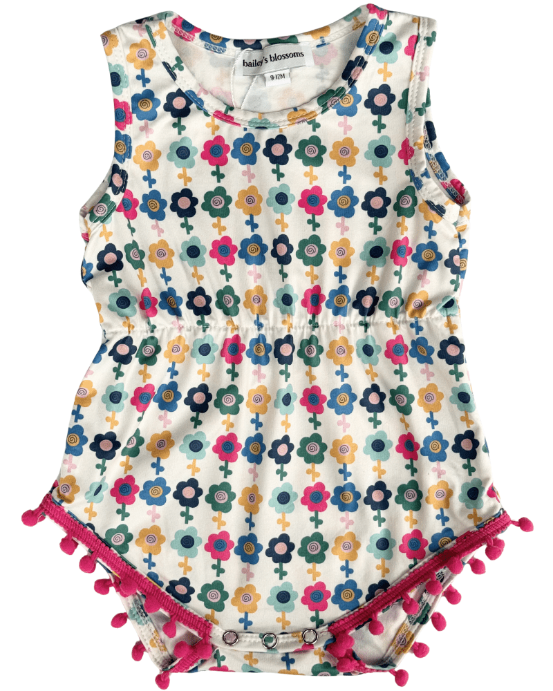 Dillon Pom Pom Romper - Mod Blooms