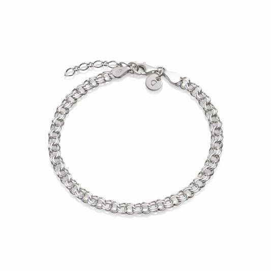 Double Curb Chain Bracelet Sterling Silver