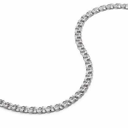 Double Curb Chain Necklace Sterling Silver
