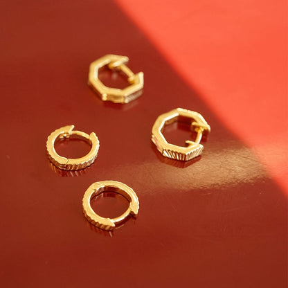 Estée Lalonde Double Huggie Earring Stack 18ct Gold Plate