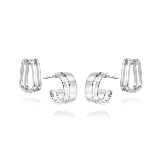 Double Trouble Huggie Earring Stack