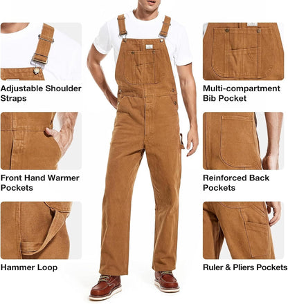 🔥 Limited-Time Deal – Men’s Denim Bib Overalls | Adjustable Straps & Utility Pockets