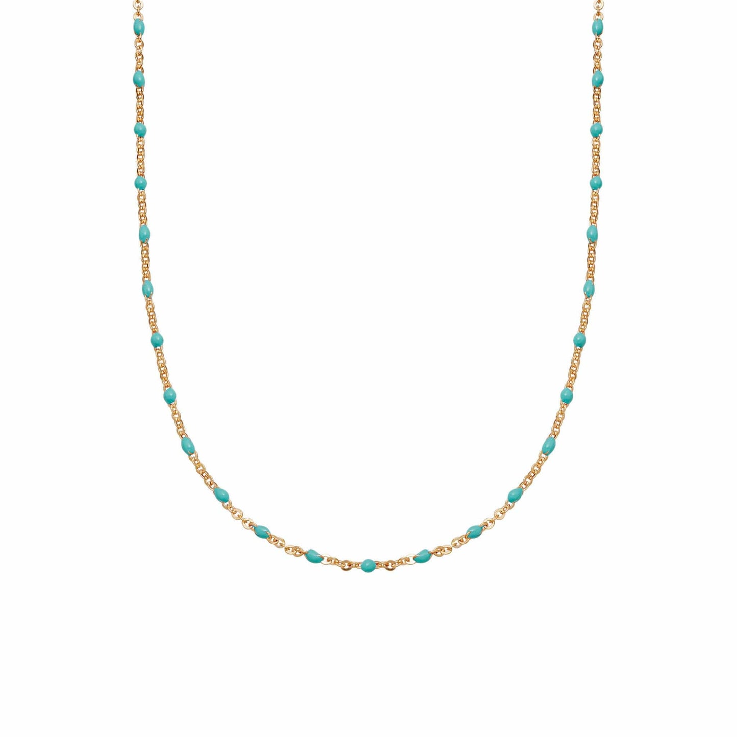 Enamel Beaded Necklace 18ct Gold Plate
