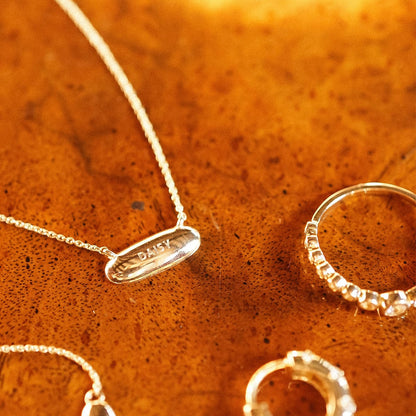 Engravable Pebble Necklace 9ct Solid Gold