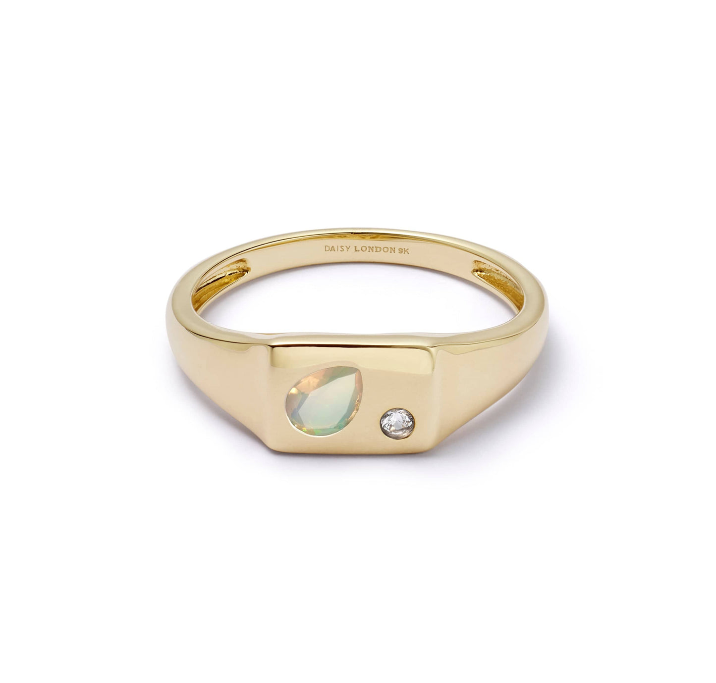 Estée Lalonde Birthstone Signet Ring 9ct Solid Gold
