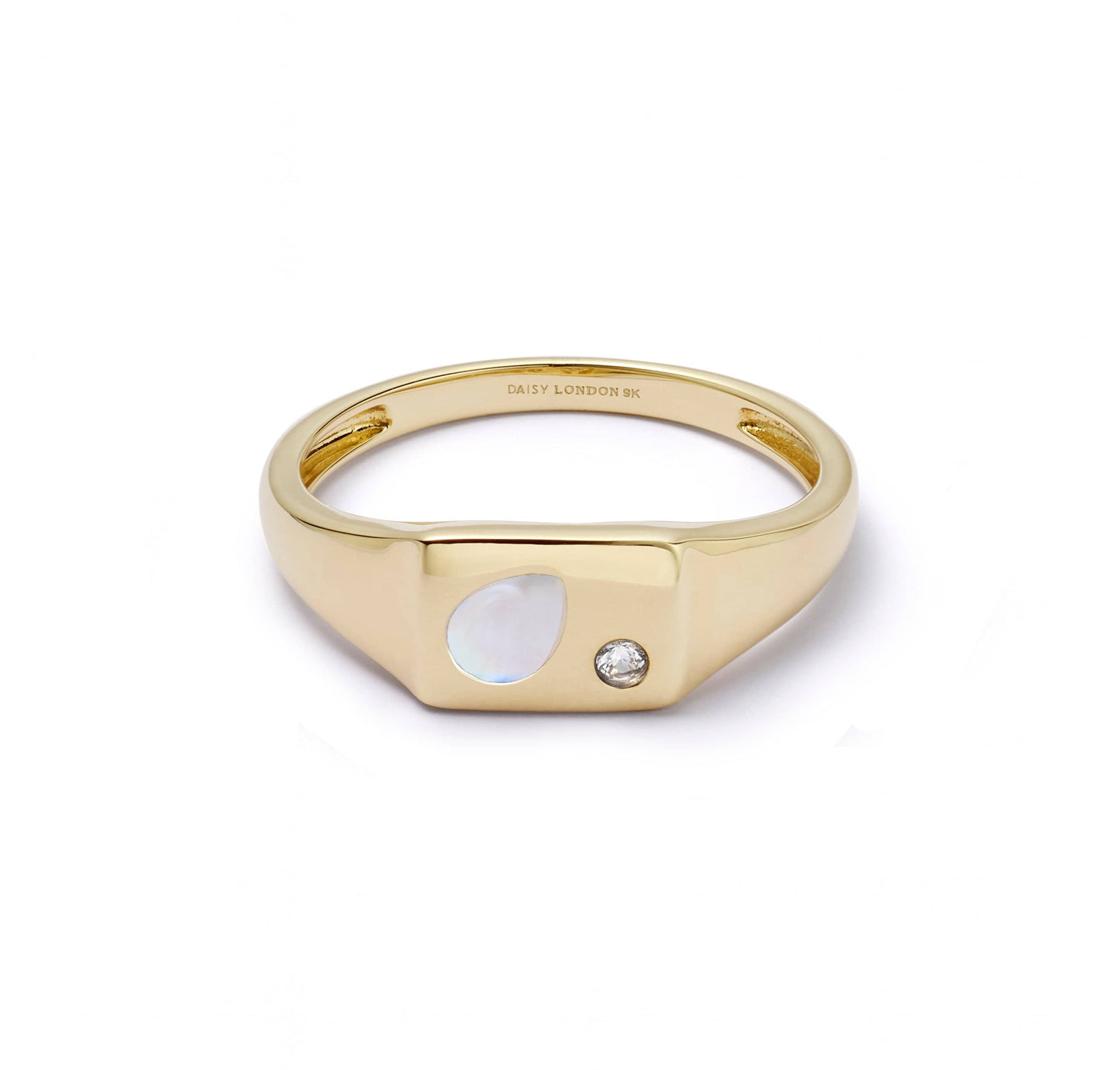 Estée Lalonde Birthstone Signet Ring 9ct Solid Gold