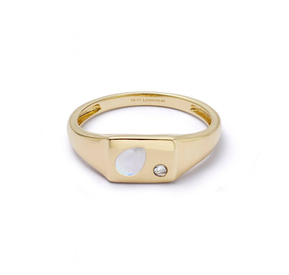 Estée Lalonde Birthstone Signet Ring 9ct Solid Gold