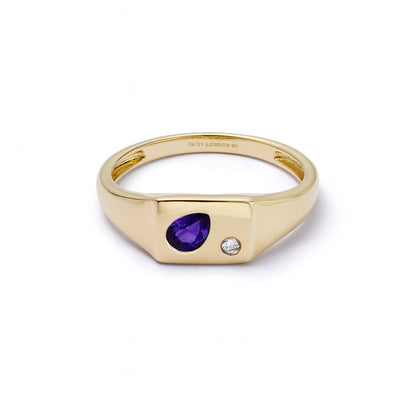 Estée Lalonde Birthstone Signet Ring 9ct Solid Gold