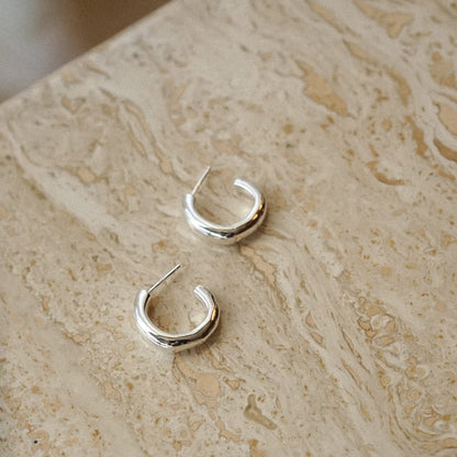 Estée Lalonde Chunky Organic Hoop Earrings Sterling Silver