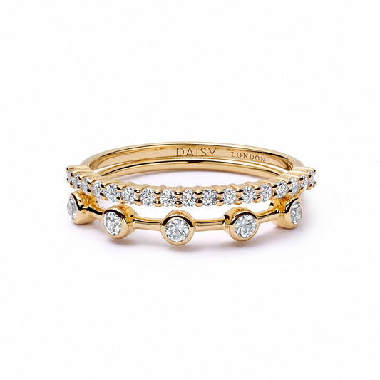 Estée Lalonde Fine Diamond And Sapphire Ring Stack 14ct Solid Gold