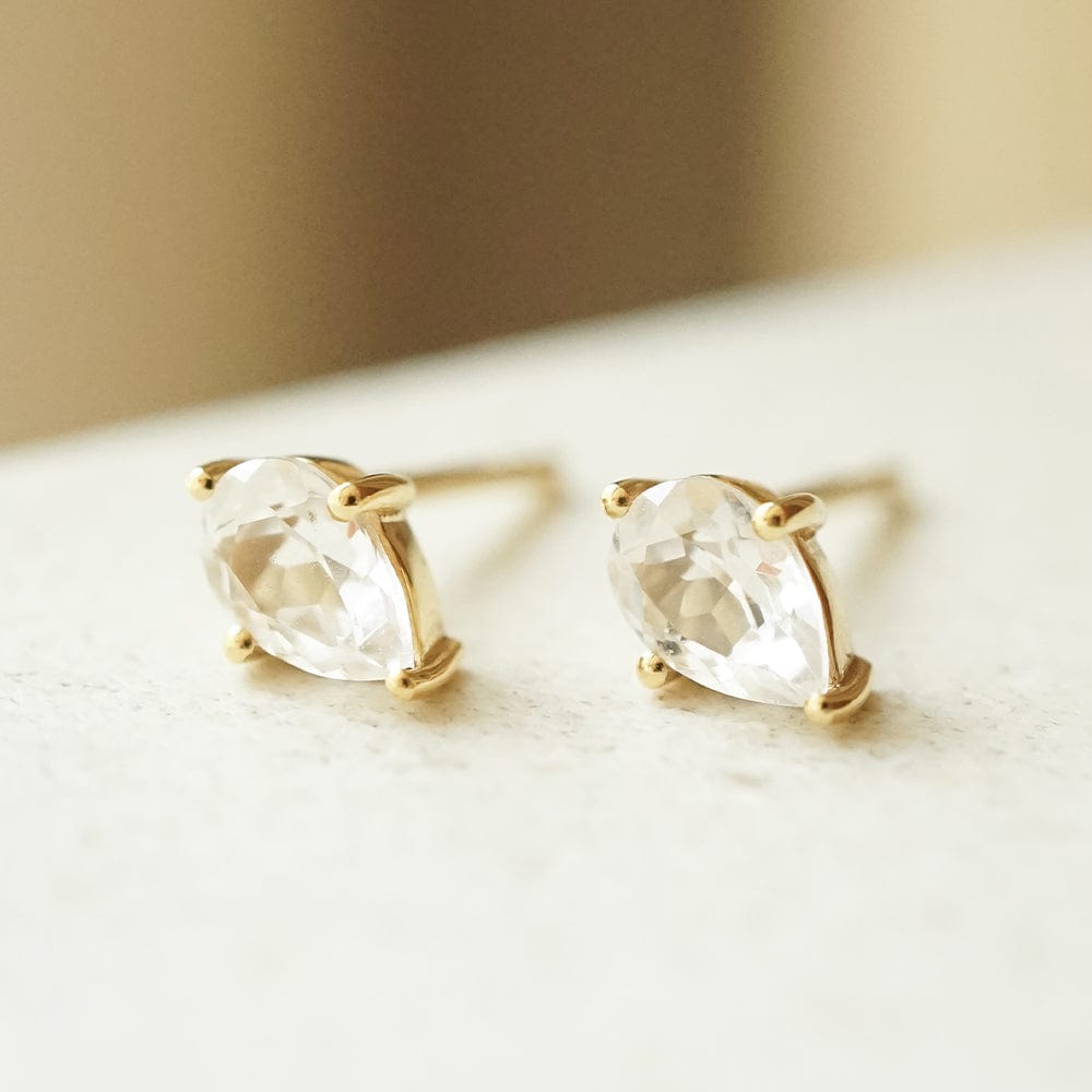 Estée Lalonde Fine Pear Sapphire Single Stud Earring 14ct Solid Gold
