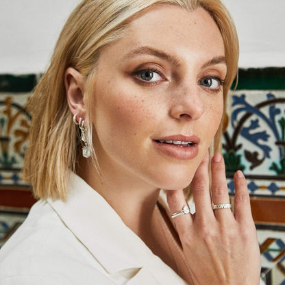 Estée Lalonde Mini Sunburst Shield Ring Sterling Silver