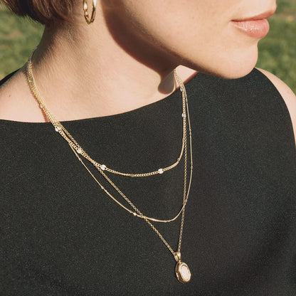 Estée Lalonde Sapphire Locket Necklace 18ct Gold Plate