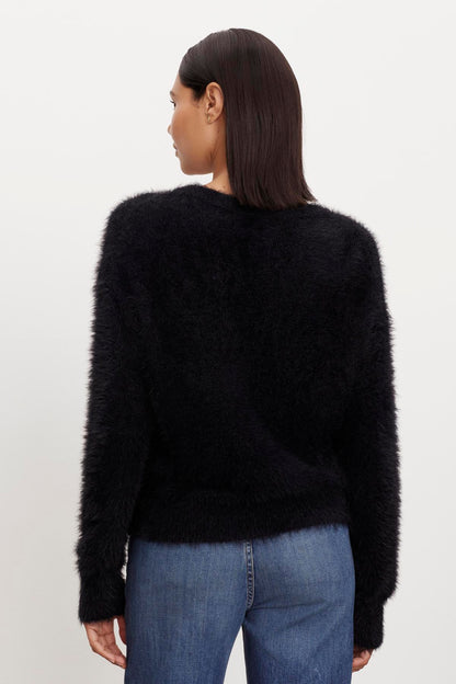 KELSEY FEATHER YARN CARDIGAN