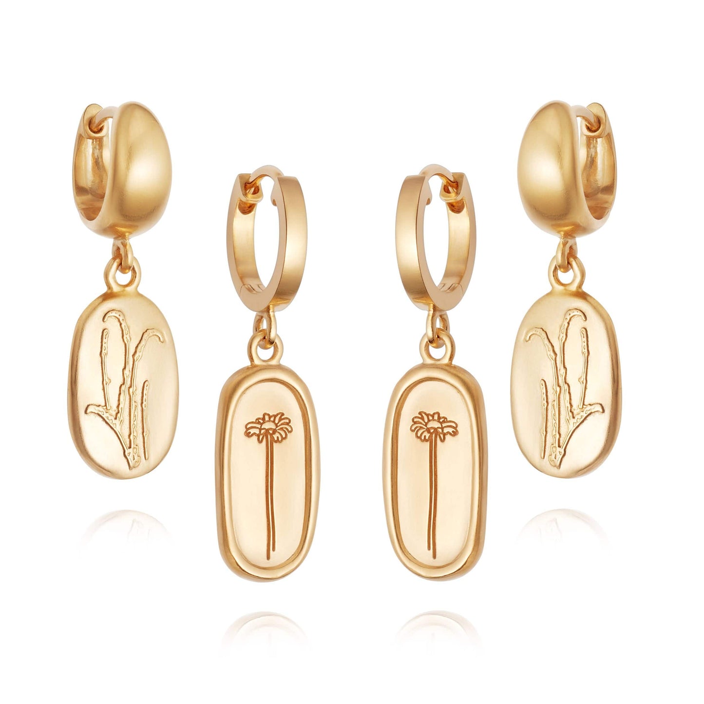 Floriography Huggie Earring Stack