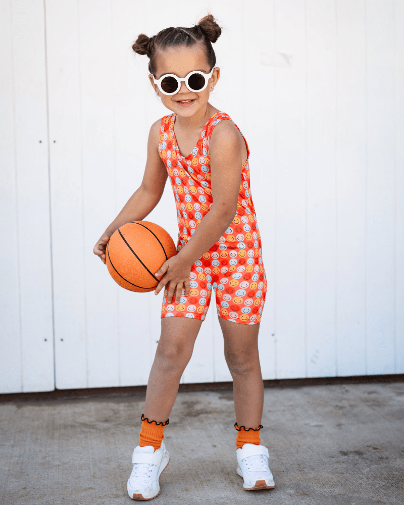 Gigi Bikeshort Romper - Don't Worry Be Happy