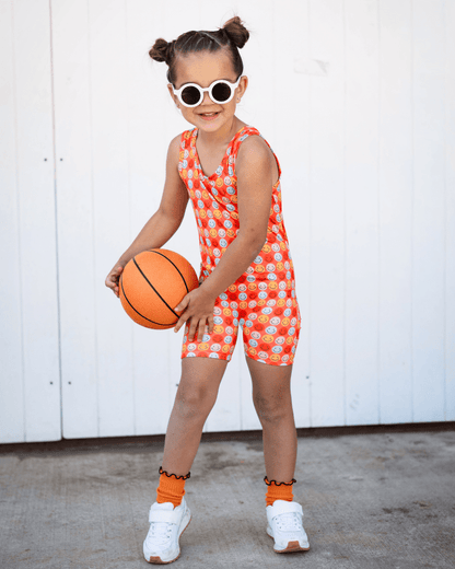 Gigi Bikeshort Romper - Don't Worry Be Happy