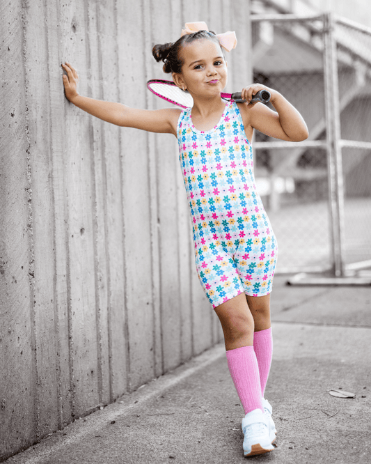 Gigi Bikeshort Romper - Petal Parade