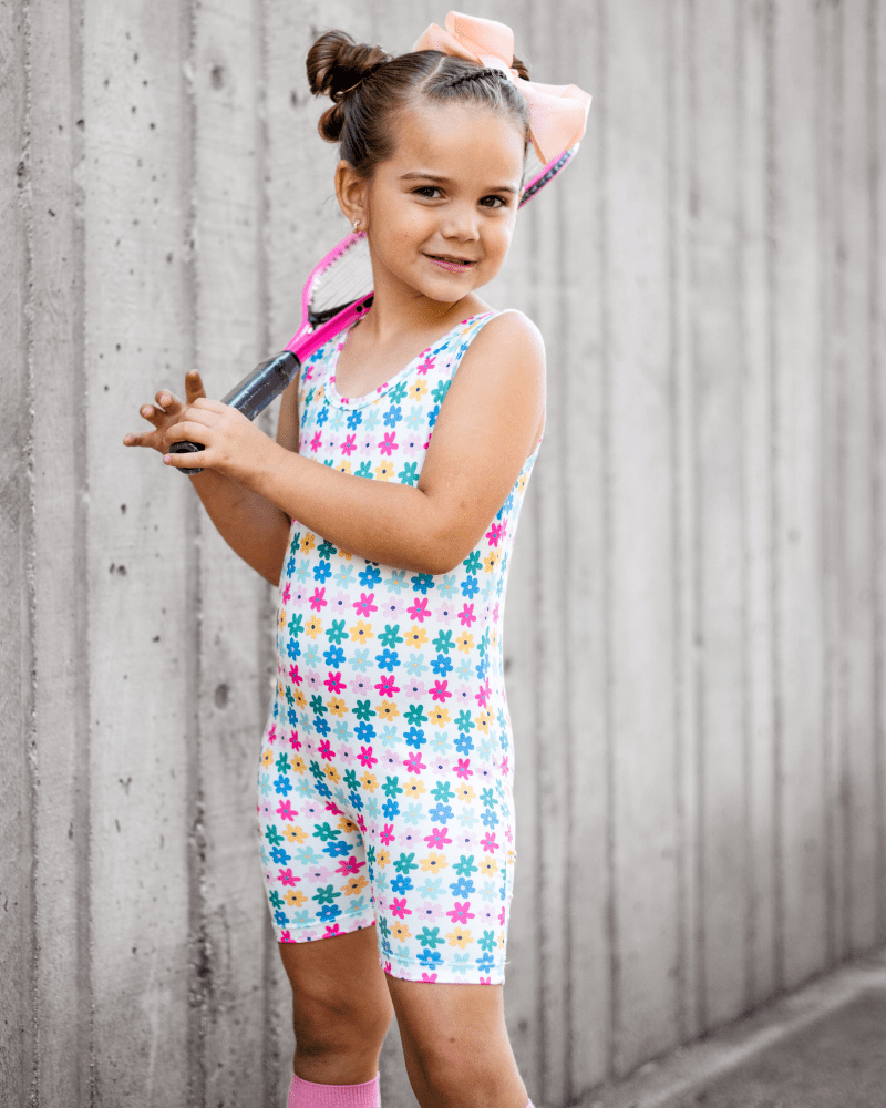 Gigi Bikeshort Romper - Petal Parade