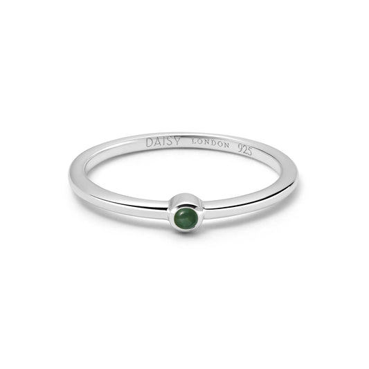 Green Aventurine Healing Stone Ring Sterling Silver