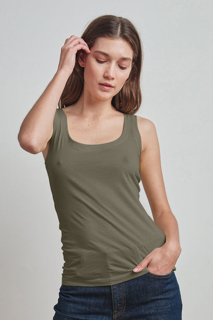 MOSSY GAUZY WHISPER FITTED TANK