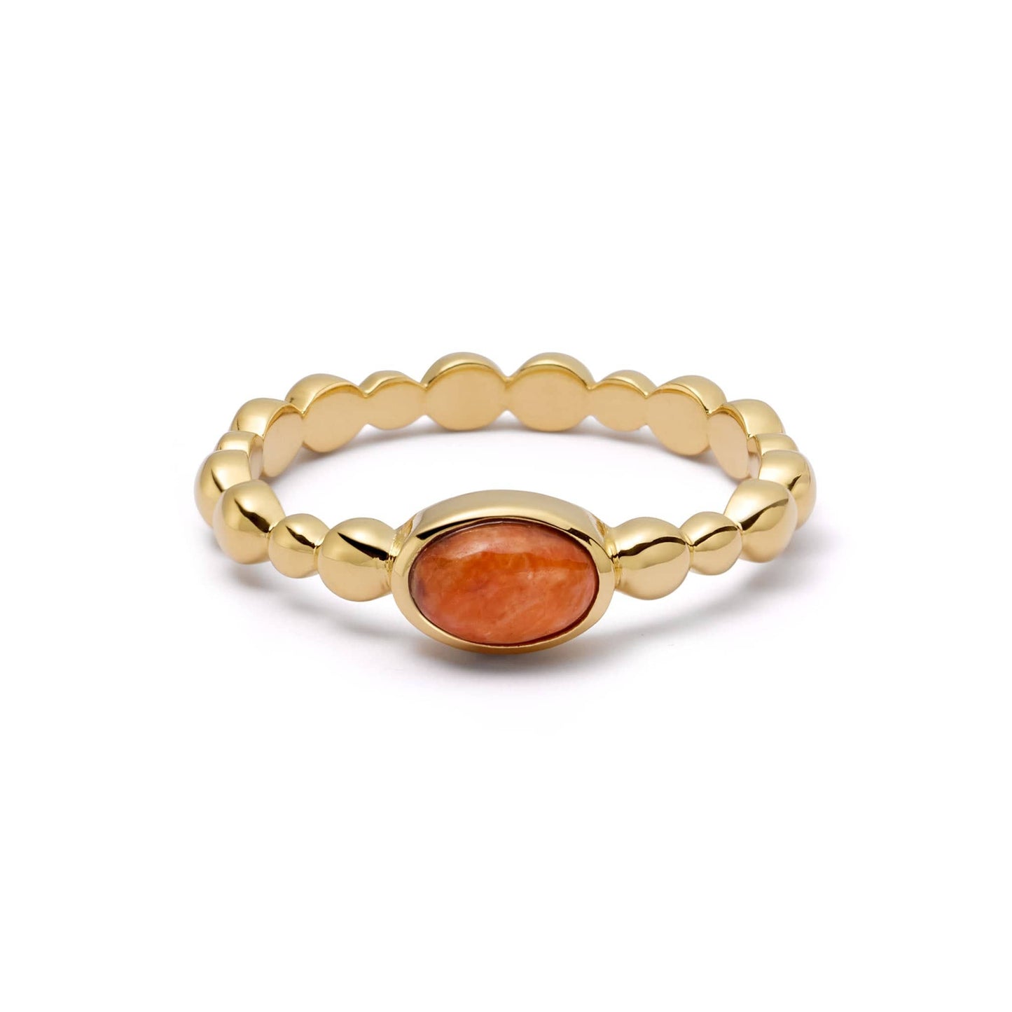 Healing Stone Bobble Ring 18ct Gold Plate