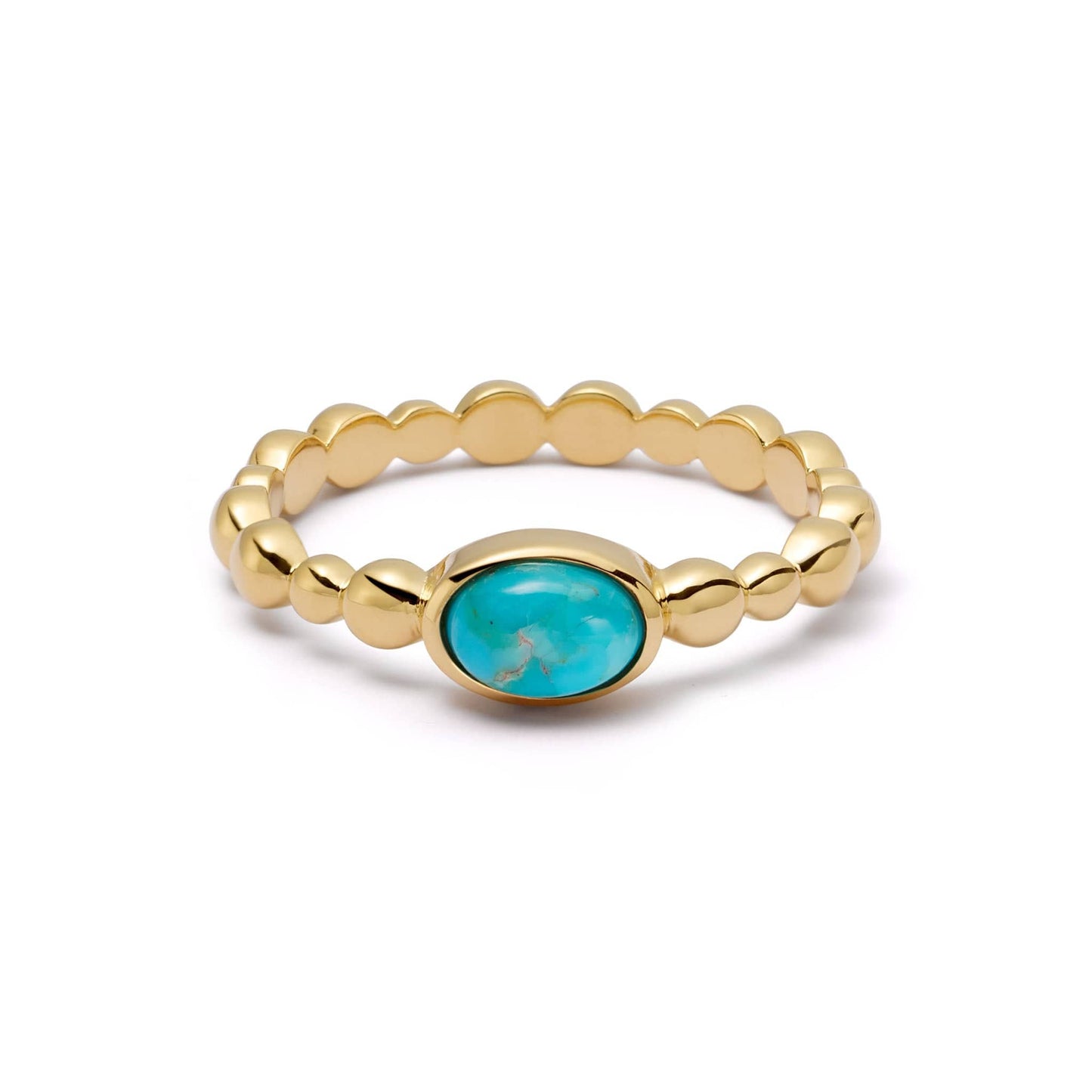 Healing Stone Bobble Ring 18ct Gold Plate