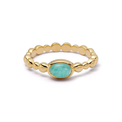 Healing Stone Bobble Ring 18ct Gold Plate