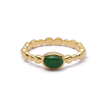 Healing Stone Bobble Ring 18ct Gold Plate
