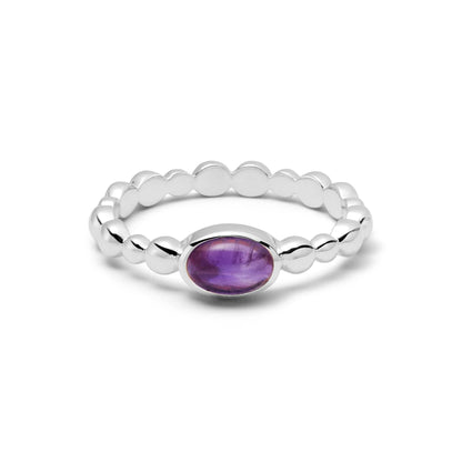Healing Stone Bobble Ring Sterling Silver