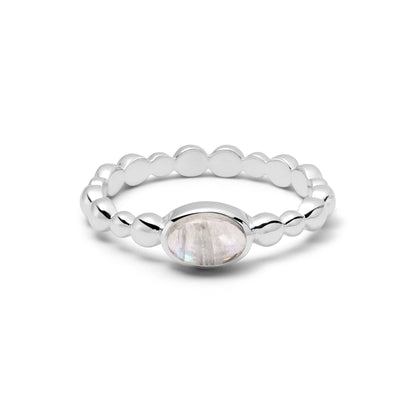 Healing Stone Bobble Ring Sterling Silver