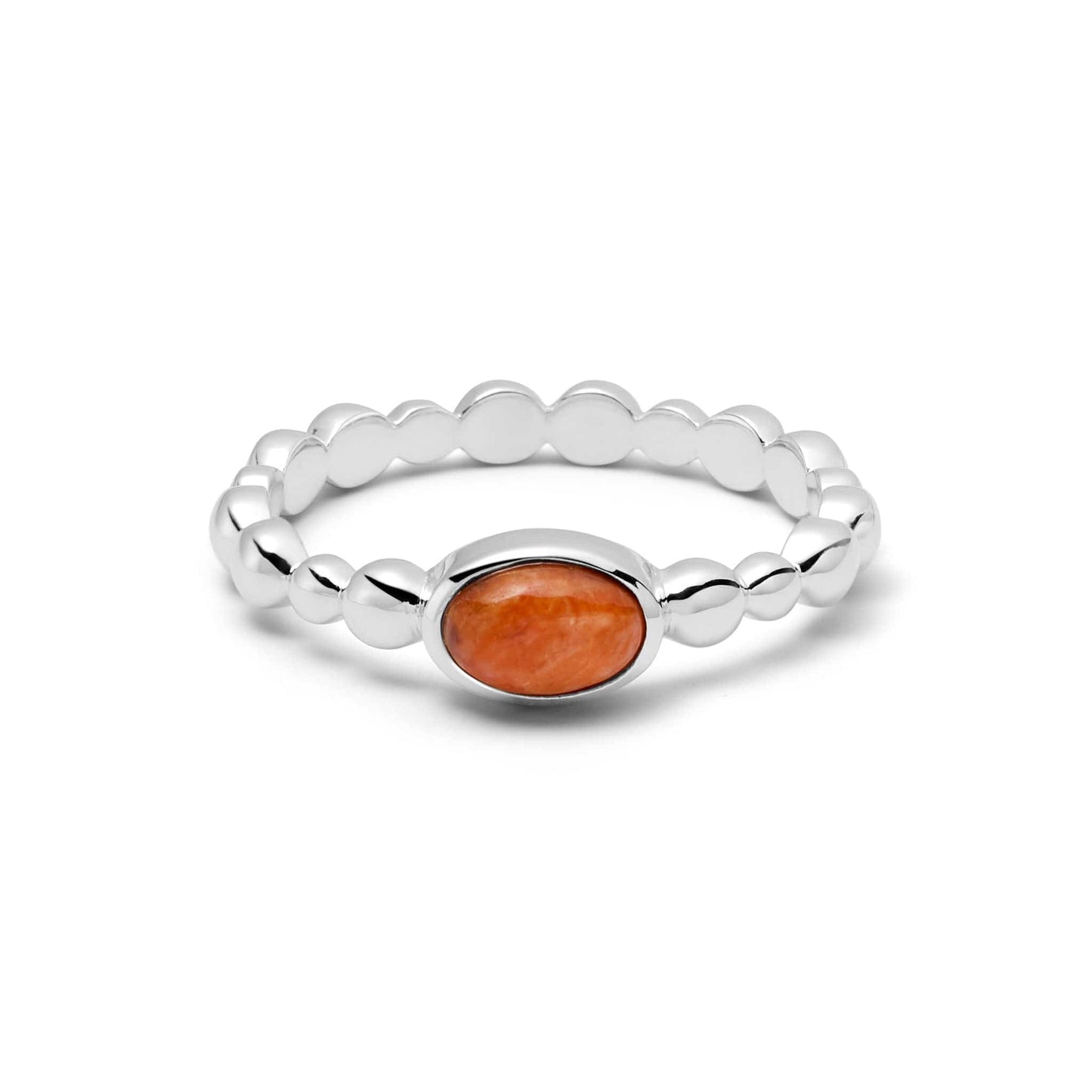 Healing Stone Bobble Ring Sterling Silver