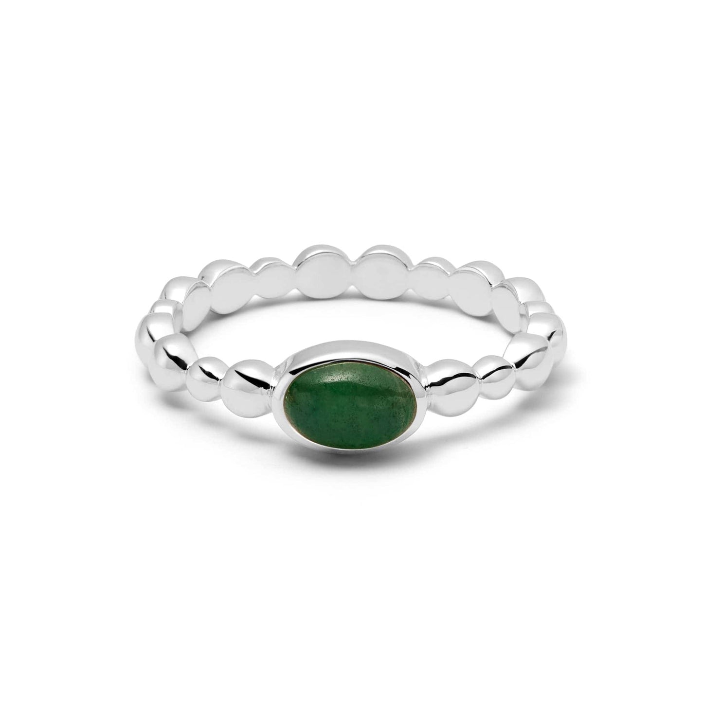 Healing Stone Bobble Ring Sterling Silver