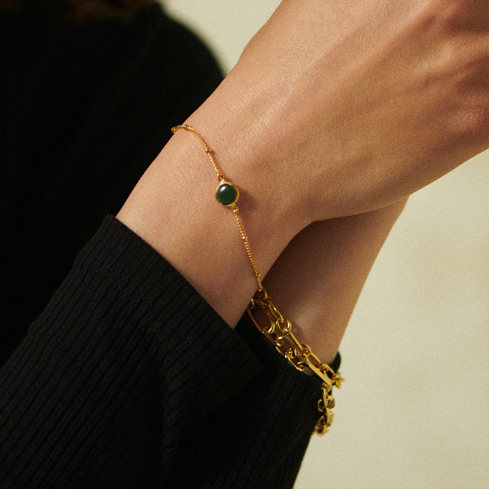 Healing Stone Bracelet 18ct Gold Plate