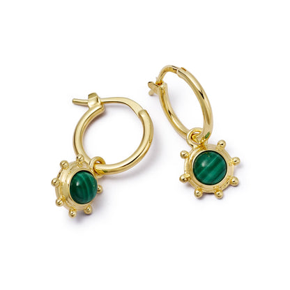 Healing Stone Charm Earrings 18ct Gold Plate